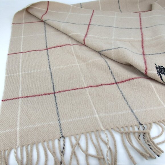 Authentic BURBERRY Check pattern blanket scarf wool [Used] - Picture 6 of 6